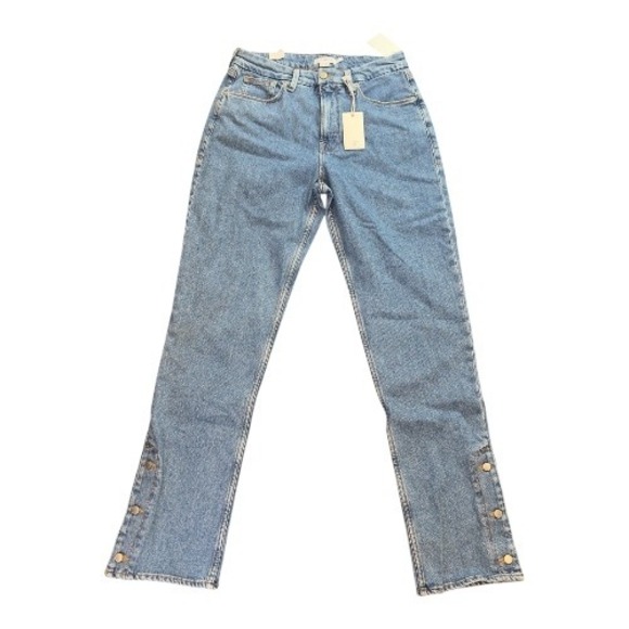 Good American Denim - GOOD AMERICAN Good Icon High Rise Button Snap Flare Jeans Light Wash Size 6 28